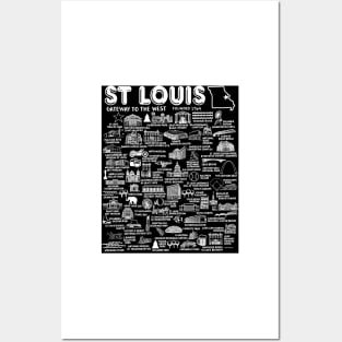 St Louis Map Posters and Art